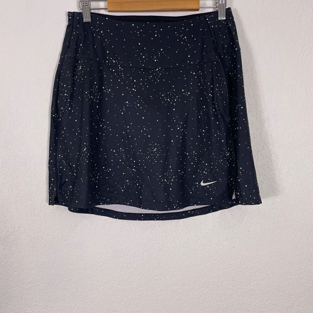 Nike‎ Dri-Fit Black with White Dot Print Golf Skort Size Small
